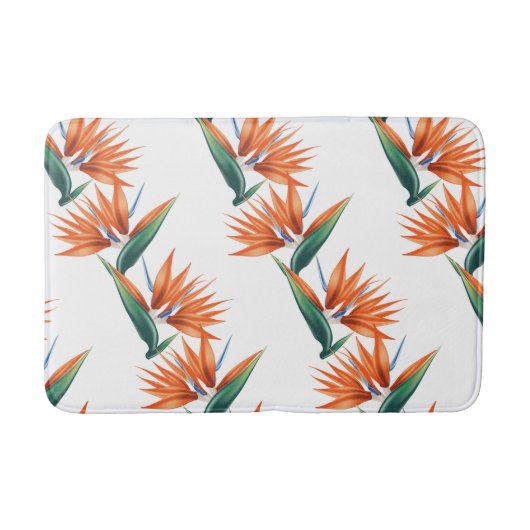 パラダイスの鳥、ストレリツィア異国花 バスマット (正面)