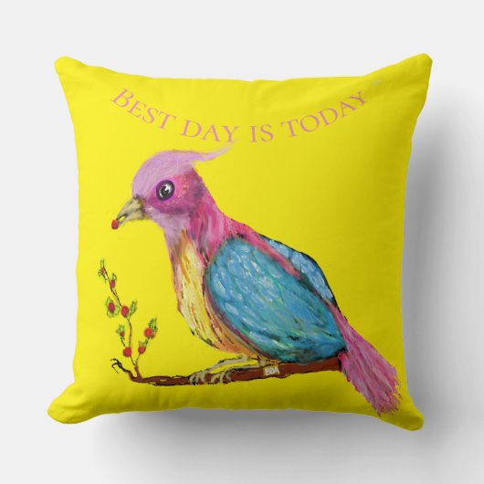 パラダイスの鳥 | 最高の日は今日の装飾用クッション クッション (正面)