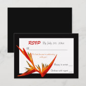 パラダイスの鳥 白の返信カード 招待状 (正面/裏面)