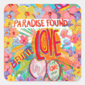 パラダイスは信仰、行動、愛のデザインを見つけた スクエアシール (正面)