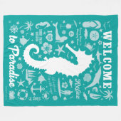 パラダイスへようこそ フリースブランケット (正面(横))