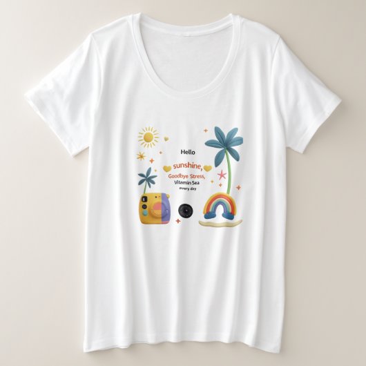 パラダイスよくはしゃぐ» Women's Plus Size Tee プラスサイズTシャツ (デザイン正面)