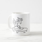 パラダイスアイランドのガラス工芸、線画 コーヒーマグカップ (正面左)