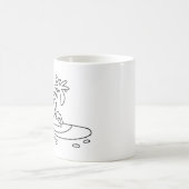 パラダイスアイランドのガラス工芸、線画 コーヒーマグカップ (中央)
