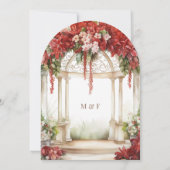 パラダイスアーチの赤い花園ムスリムウェディング 招待状 (裏面)