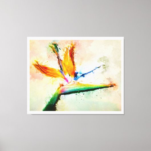 パラダイスウォーター色の鳥 キャンバスプリント (正面)