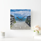 パラダイスウォールクロックへの歩道 スクエア壁時計 (ホーム)