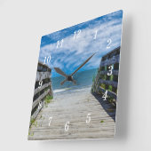 パラダイスウォールクロックへの歩道 スクエア壁時計 (傾斜)