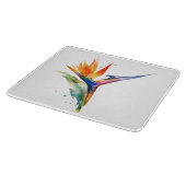 パラダイスエキゾチック花の明るい水色の鳥 カッティングボード (角)
