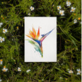 パラダイスエキゾチック花の明るい水色の鳥 ポストカード