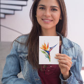 パラダイスエキゾチック花の明るい水色の鳥 ポストカード