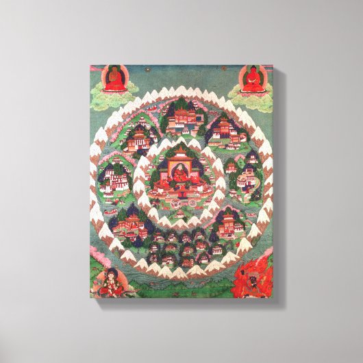 パラダイスオブシャンバラ，チベットのバナー キャンバスプリント (正面)