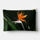 パラダイスオレンジトロピカルフラワーの鳥 アクセサリーポーチ (裏面)