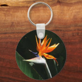 パラダイスオレンジトロピカルフラワーの鳥 キーホルダー (裏面)