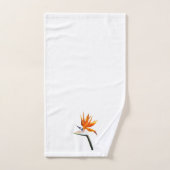 パラダイスオレンジトロピカルフラワーの鳥 バスタオルセット (ハンドタオル)