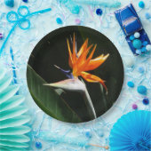 パラダイスオレンジトロピカルフラワーの鳥 ペーパープレート (パーティー)