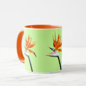 パラダイスオレンジトロピカルフラワーの鳥 マグカップ (正面左)