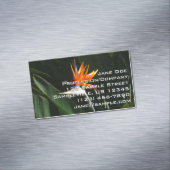 パラダイスオレンジトロピカルフラワーの鳥 マグネット名刺 (インサイチュ)