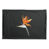 パラダイスオレンジトロピカルフラワーの鳥 枕カバー (裏面)