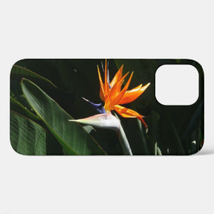 パラダイスオレンジトロピカルフラワーの鳥 iPhone 12ケース