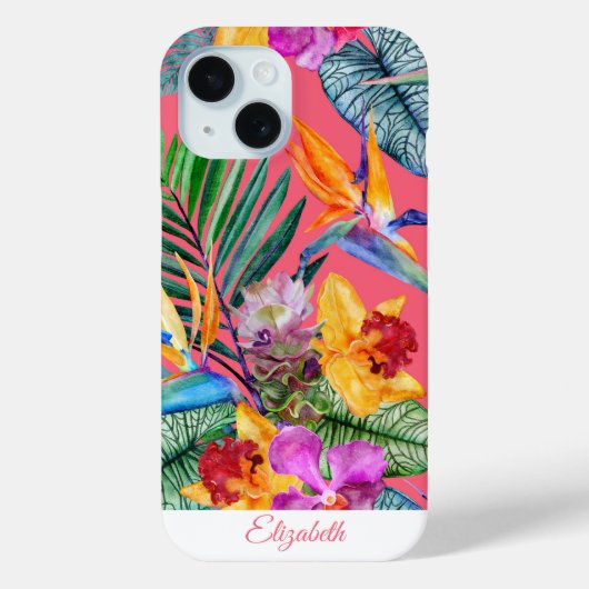 パラダイスカスタムの熱帯鳥と蘭春 Case-Mate iPhoneケース (裏面)