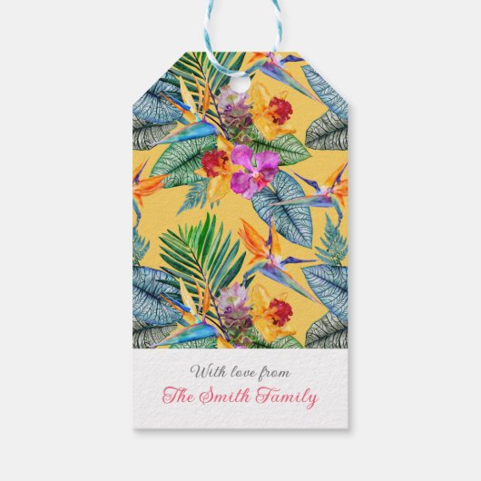 パラダイスカスタムオーキッドサマーの熱帯鳥 ギフトタグ (裏面)