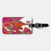 パラダイスカスタムホワイトラゲッジタグのカラフルバード ラゲッジタグ (正面横)