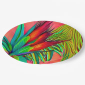 パラダイスカラフルフラワーの鳥 ペーパープレート (アングル)