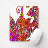 パラダイスカラフルホワイトマウスパッドの鳥 マウスパッド (マウス)