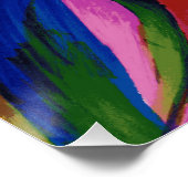 パラダイスカラフルレインボー抽象芸術フラワーアート ポスター (コーナー)