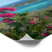 パラダイスカリブのトロピカルビーチ写真 ポスター (角)