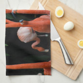 パラダイスキッチンのフラミンゴ キッチンタオル (四つ折り)