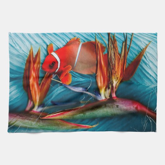 パラダイスキッチンタオルの道化魚 キッチンタオル (横)