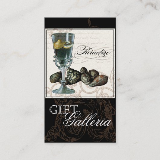 パラダイスシェルズブラッククリーム – ギフトストアビジネス 名刺 (正面)