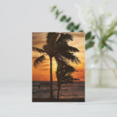 パラダイスシルエットのヤシ ポストカード (スタンド正面)