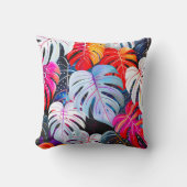 パラダイスジャングルの熱帯地方の葉 クッション (正面)