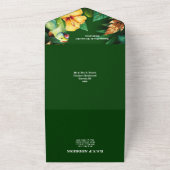 パラダイスジャングルモンステラの葉結婚の鳥 オールインワン招待状 (外側)