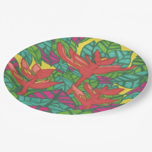 パラダイストロピカルの鳥 ペーパープレート (アングル)
