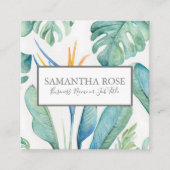 パラダイストロピカルグリーンの鳥 スクエア名刺 (正面)