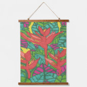 パラダイストロピカルジャングルの鳥 吊り下げ型タペストリー (正面)