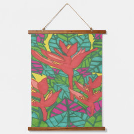 パラダイストロピカルジャングルの鳥 吊り下げ型タペストリー