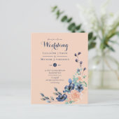 パラダイスネイビーサンゴフローラ結婚式の招待 (スタンド正面)