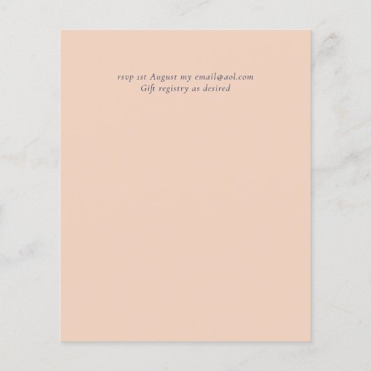 パラダイスネイビーサンゴフローラ結婚式招待状 (裏面)