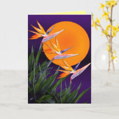パラダイスノートカードの鳥 カード (黄色い花)