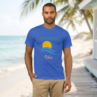 パラダイスバイブストロピカルTシャツ | 夏のビーチ Tシャツ