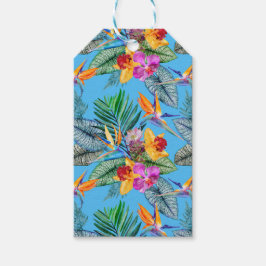 パラダイスバードアンドオーキッドサマーブルーガーデン ギフトタグ