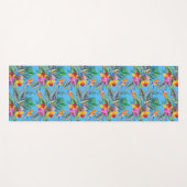 パラダイスバードアンドオーキッドサマーブルーガーデン ヨガマット (正面(横))