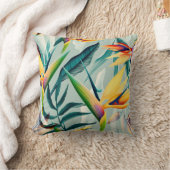 パラダイスパターンクッションの熱帯ジャングルバード クッション (ブランケット)