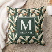 パラダイスパターンパーソナルモノグラムの鳥 クッション (ブランケット)