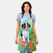 パラダイスパピーデザイン エプロン (着用した状態)